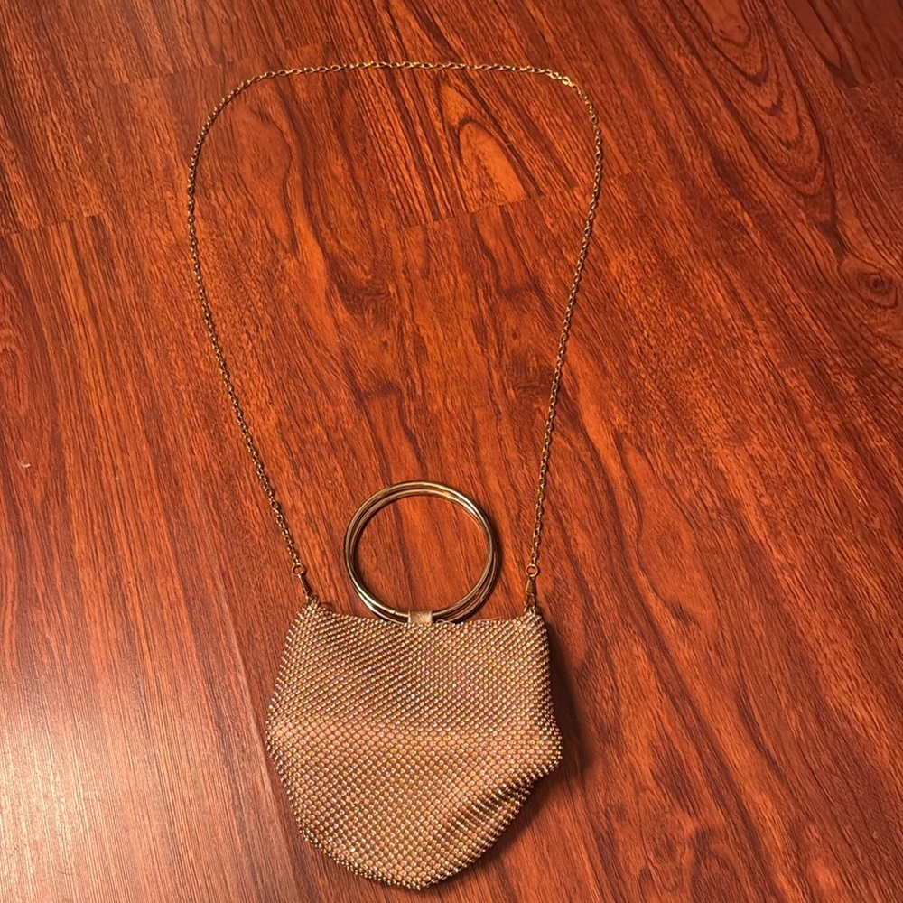 Pink crystal crossbody evening bag